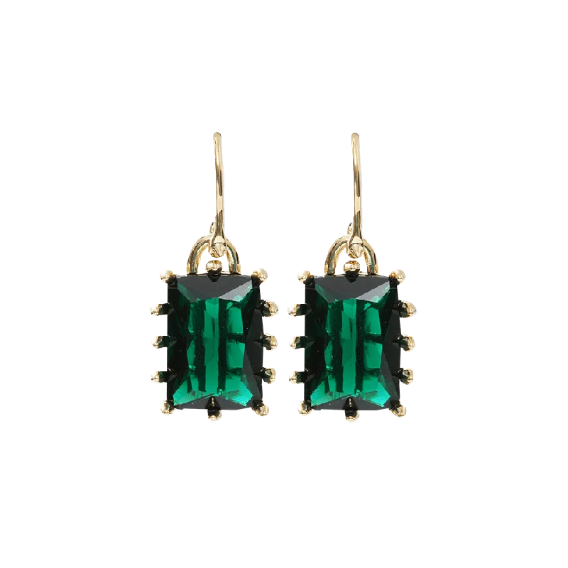 Drop Earrings with Keyhole Designs -Rectangle Estate Drop Earrings