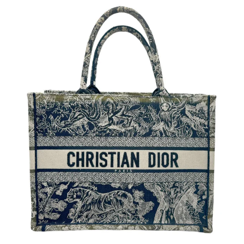 Handle bags with holiday themes for festivities -Christian Dior Navy Off- Canvas Handbag Tote Bag (Pre-Owned)