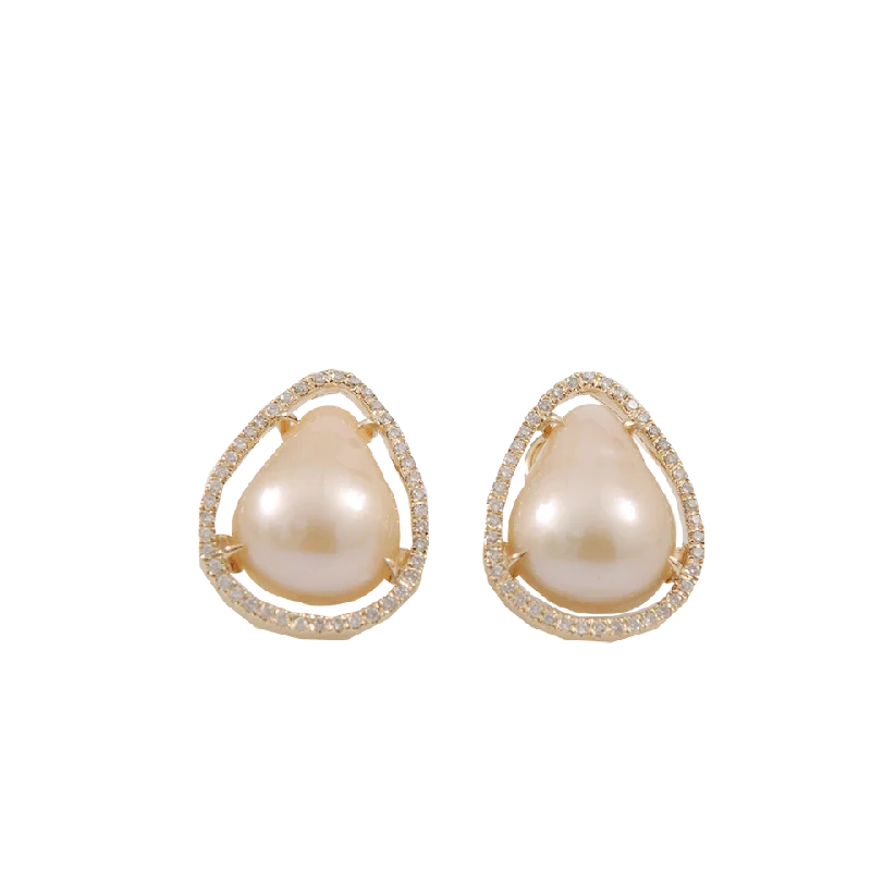 Drop Earrings for Bridesmaids Look -White Freshwater Pearl Slice Earrings