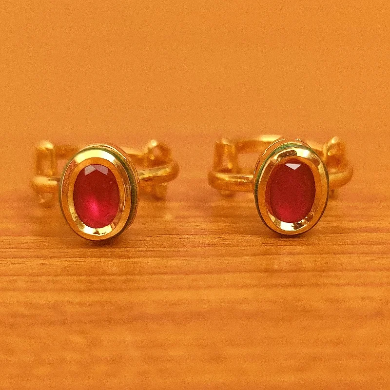 Rings with natural amber for warm glow -RUBY OVAL KUNDAN MEENAKARI ADJUSTABLE TOE RING