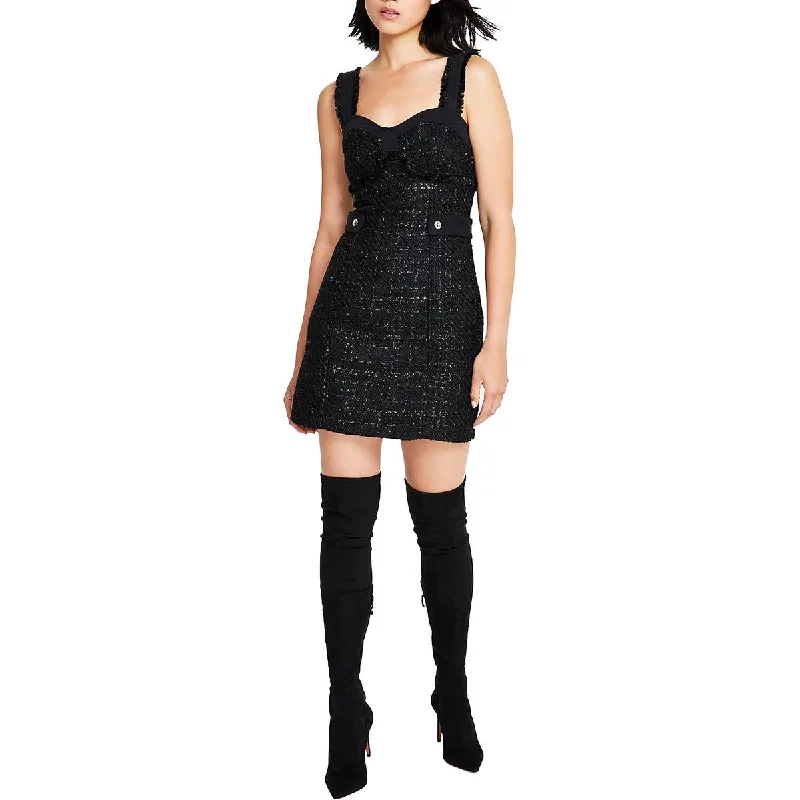 Sleeveless Dresses for Coolness -Guess Womens Tweed Metallic Mini Dress