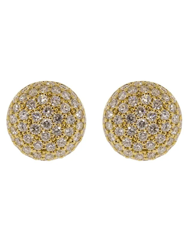 Vintage Drop Earrings with Patina -Medium Perfect Pave Button Earrings