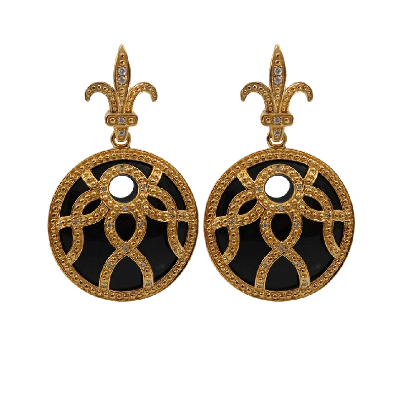 Drop Earrings for Beach Outfit -Fleur de lis Resin Earrings