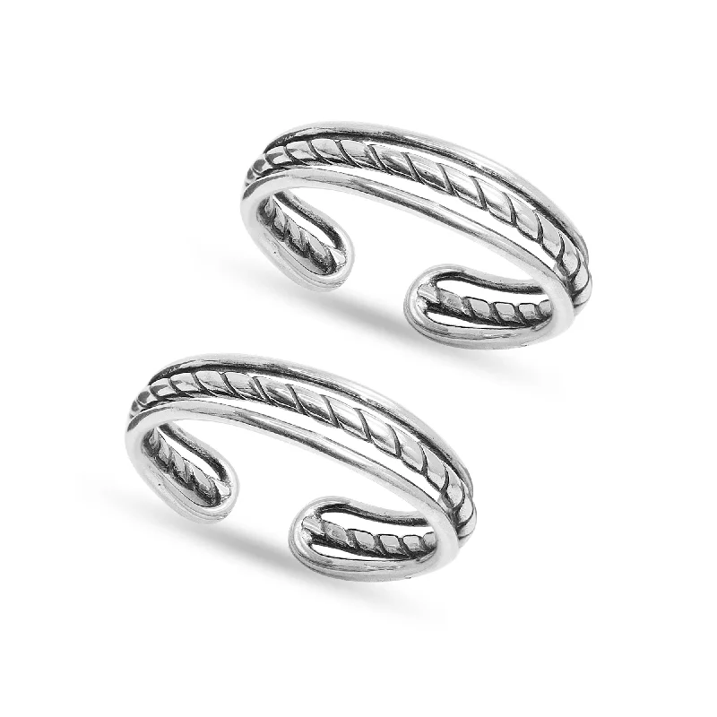 Rings with agate slices for earthy style -925 Sterling Silver Hypoallergenic Open Adjustable Toe Rings for Women