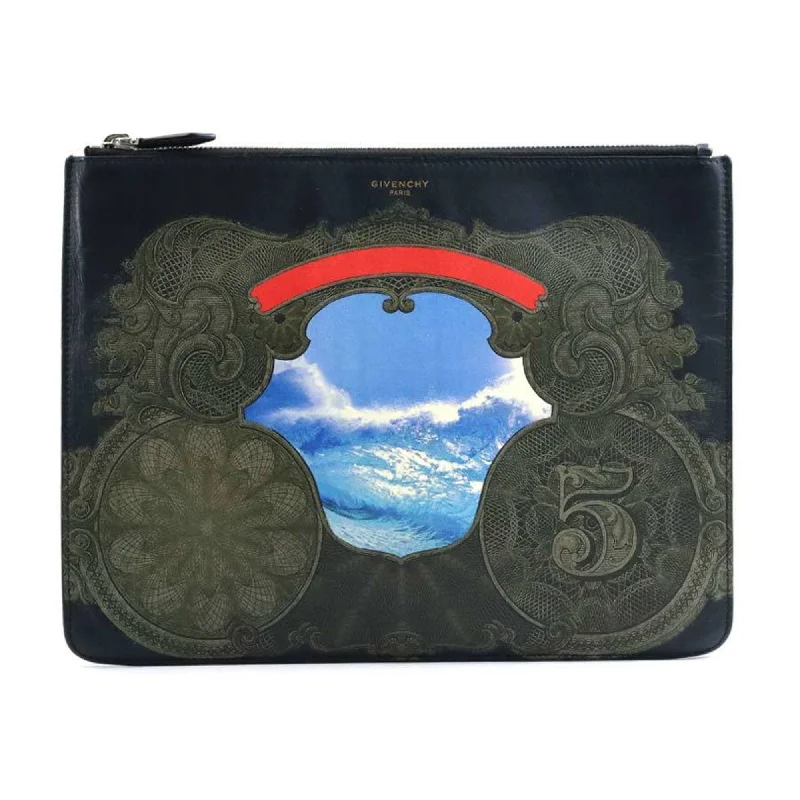 Handle bags with artistic prints for creativity -Givenchy  Leather Clutch Bag (Pre-Owned)