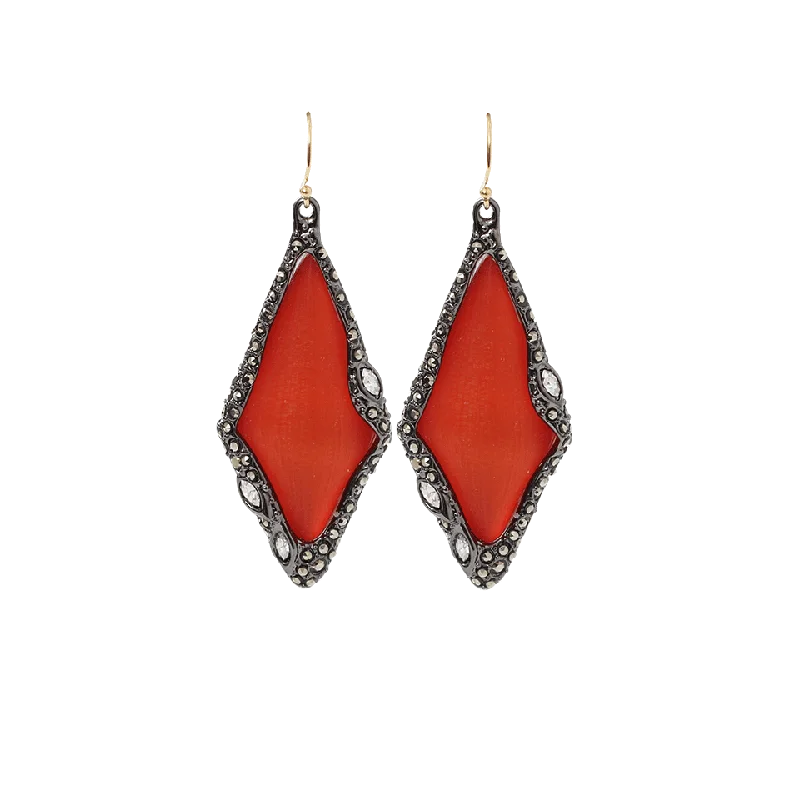 Drop Earrings for Work Attire -Marquis Encrusted Wire Earrings