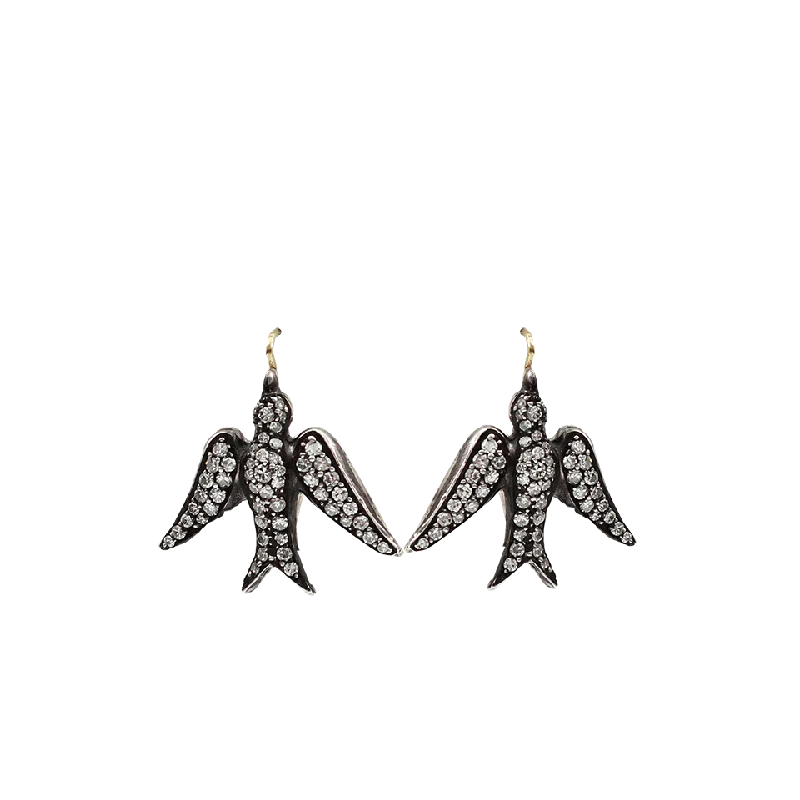 Round Drop Earrings for Classic -Diamond Dove Earrings