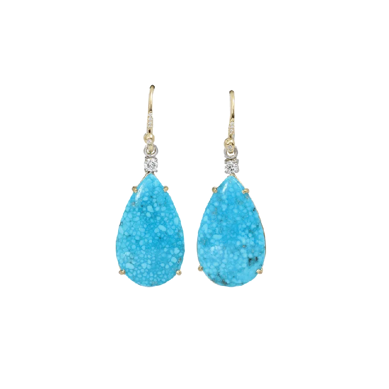 Contemporary Drop Earrings for Fashion -Crown Spring Turquoise Earrings