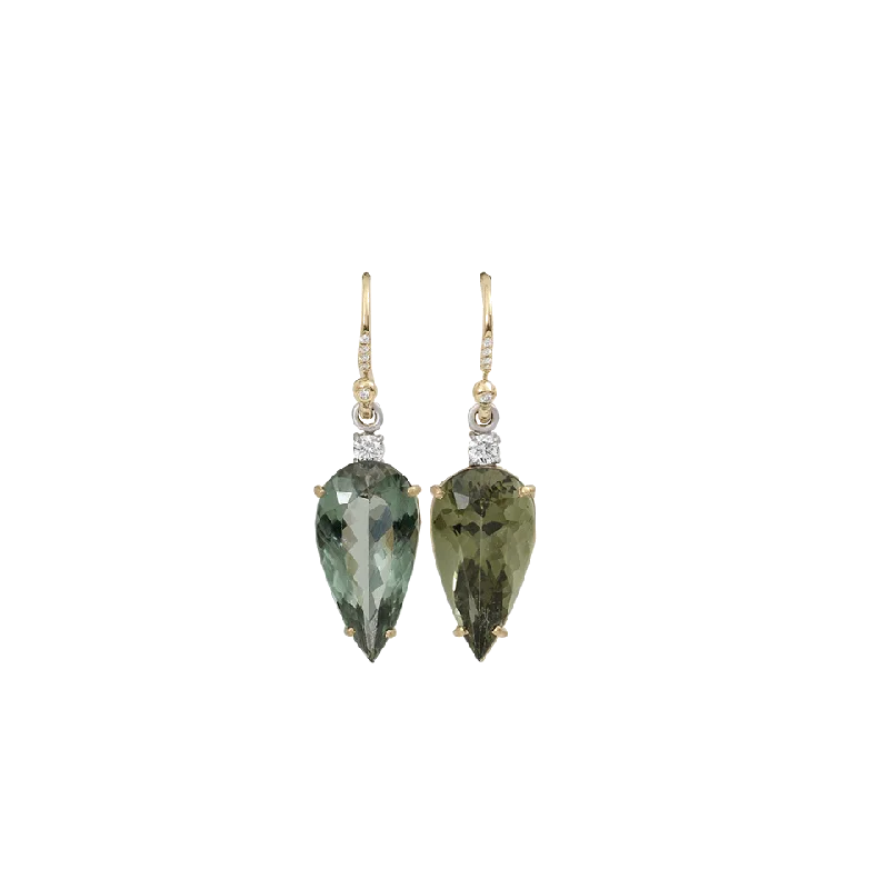 Retro Drop Earrings for Nostalgia -Limited Edition Green Tourmaline Earrings