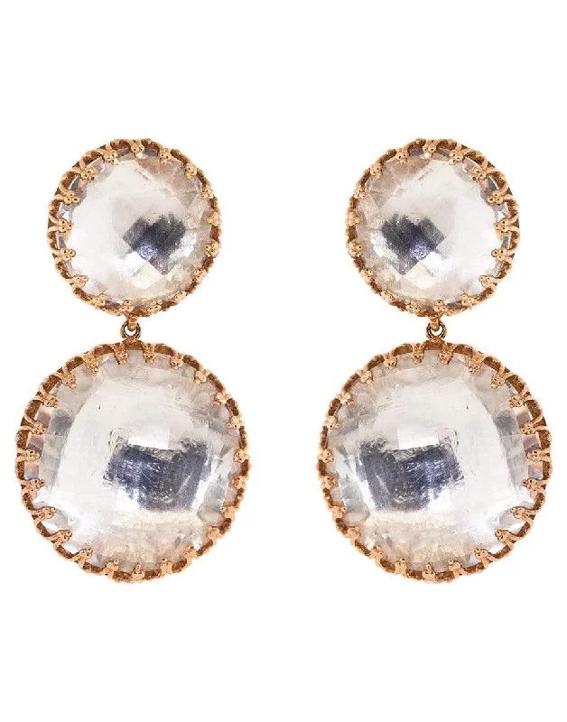 Maximalist Drop Earrings for Bling -Large Olivia Day and Night Quartz Drop Earrings