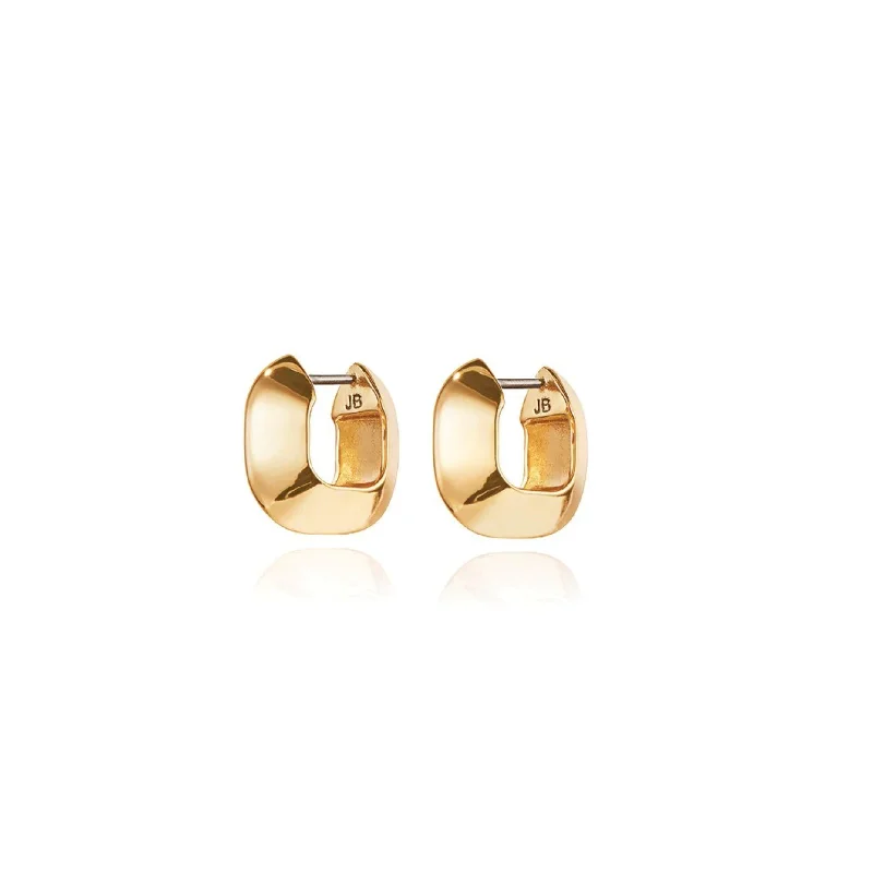 Drop Earrings with Abstract Designs -Chubby Cushion Huggie Earrings (Gold)