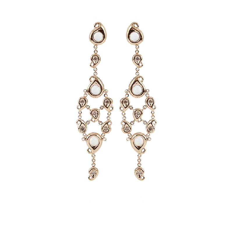 Heavy Duty Drop Earrings for Durability -Diamond Paisley Chandelier Earrings