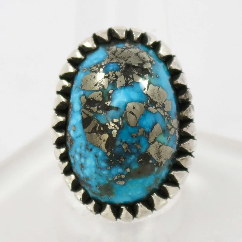 Rings with raw citrine for sunny charm -Persian Turquoise Ring