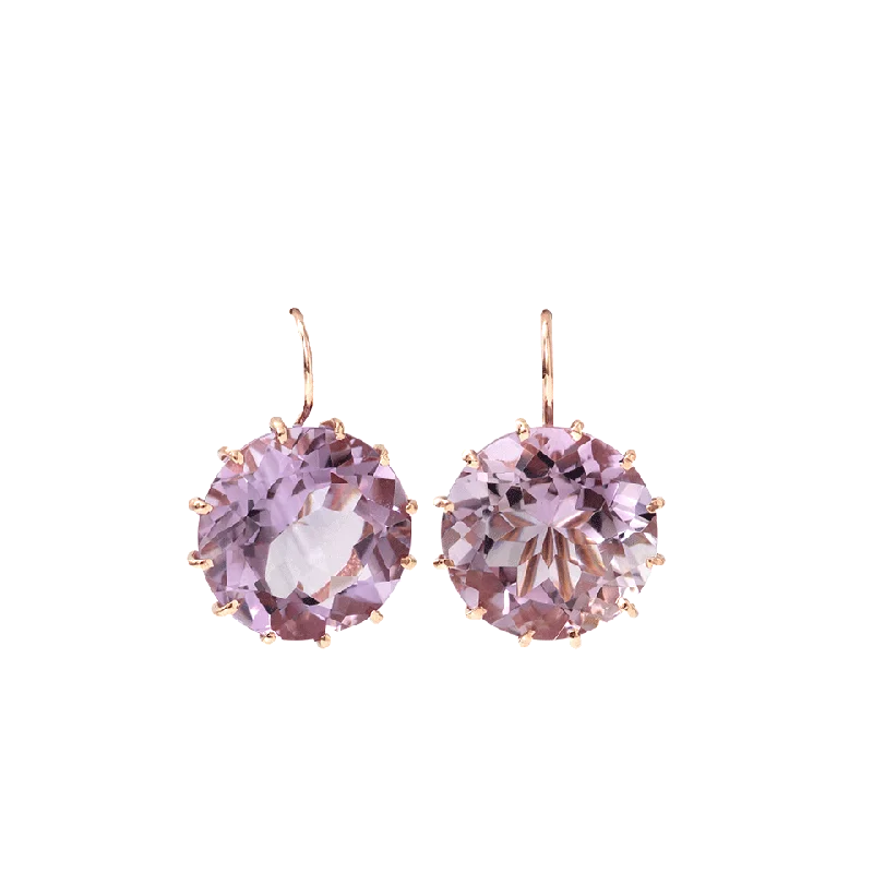 Drop Earrings with Crown Designs -Rose De France Drop Earrings