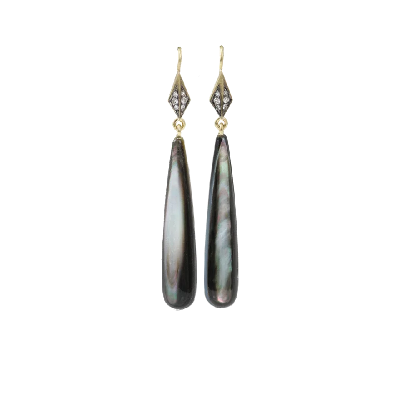 Drop Earrings with Symbolic Elements -Mother Of Pearl Drop Earrings