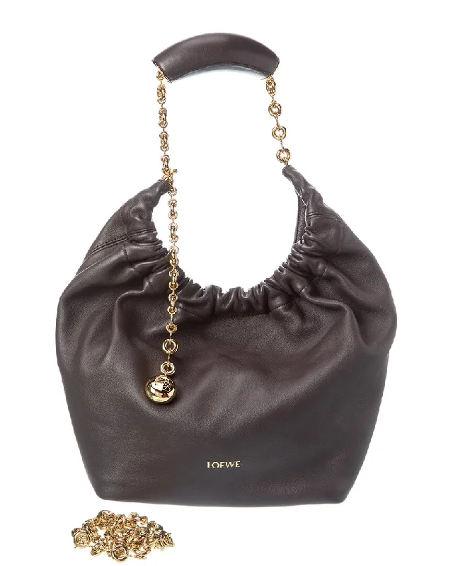 Reversible handle bags offering dual design styles -Loewe Squeeze Small Leather Tote