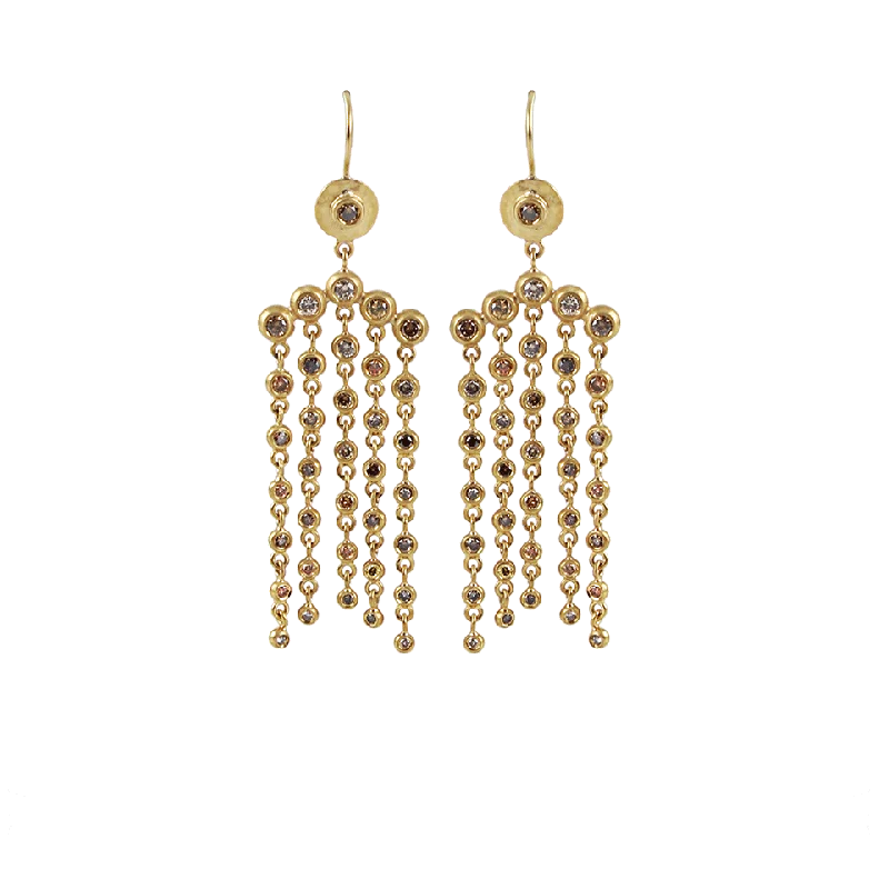 Diamond Drop Earrings for Luxury -Cascade Natural Fancy Color Diamond Earrings