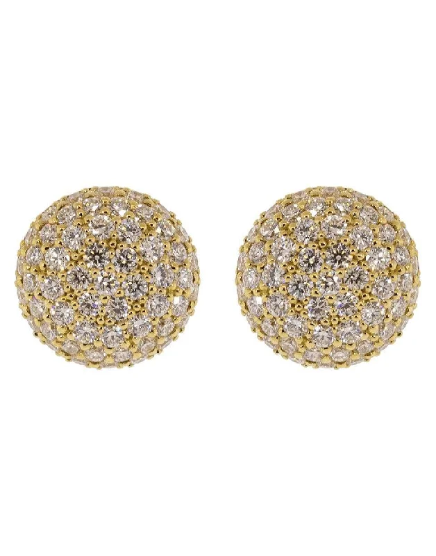 Retro Drop Earrings for Nostalgia -Large Perfect Pave Button Earrings