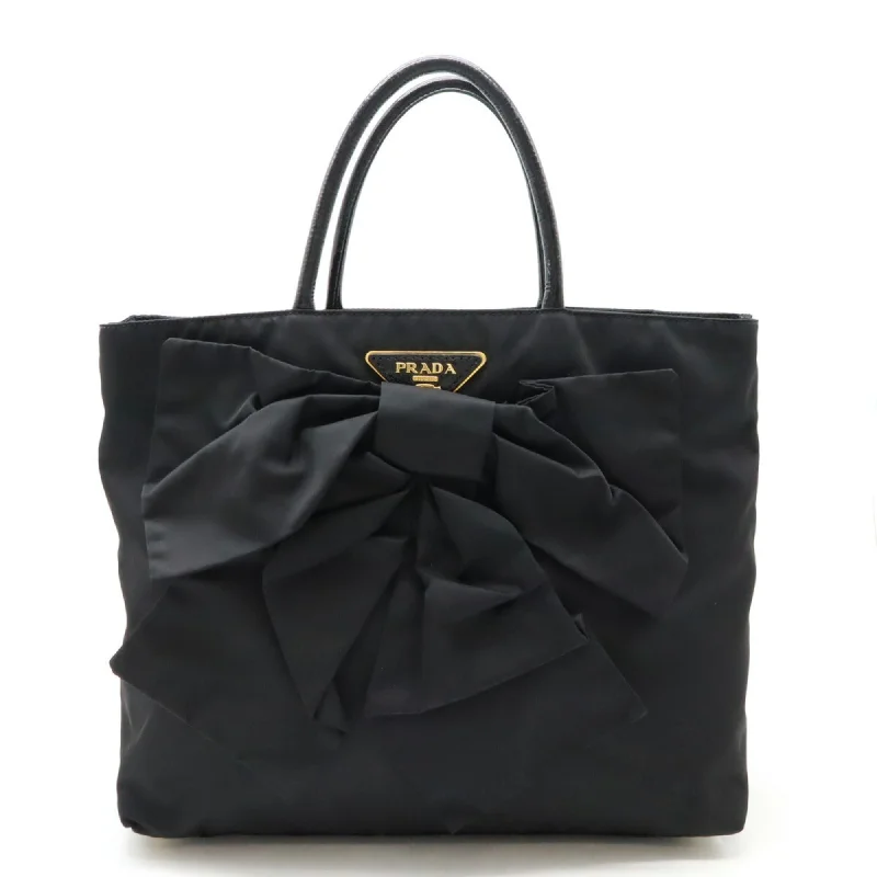 Handle bags with detachable pouches for versatility -Prada   Patent Leather Nylon Handbag Tote Bag (Pre-Owned)