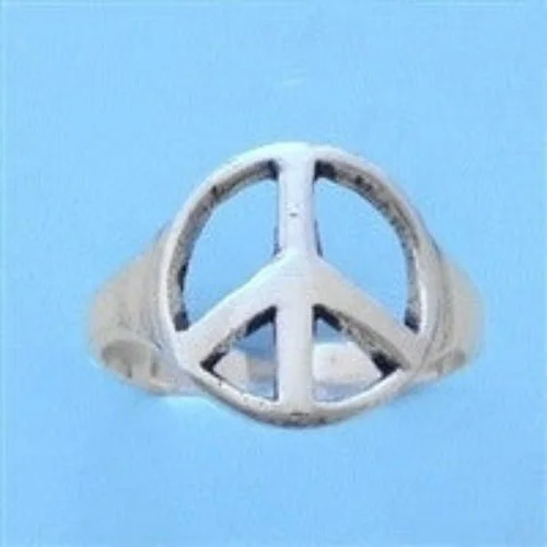 Rings with oxidized bands for vintage edge -Peace Sign Toe Ring