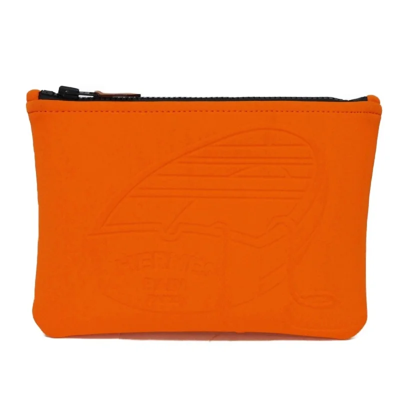 Handle bags with woven fabric for texture -Hermes   Polyamide Clutch Bag Pouch (Pre-Owned)