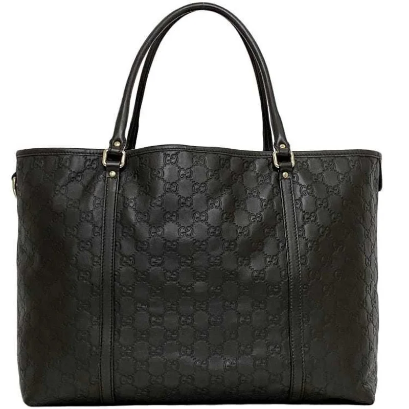 Handle bags with subtle embroidery for detail -Gucci  Leather Handbag Tote Bag (Pre-Owned)