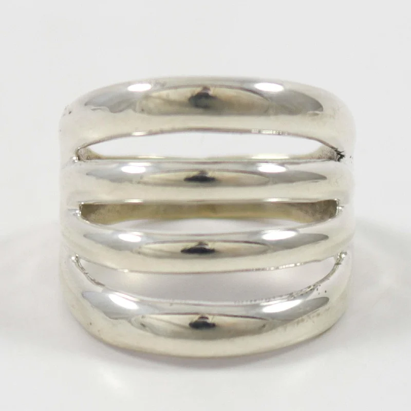 Rings with tourmaline gems for bold hues -Split Band Ring