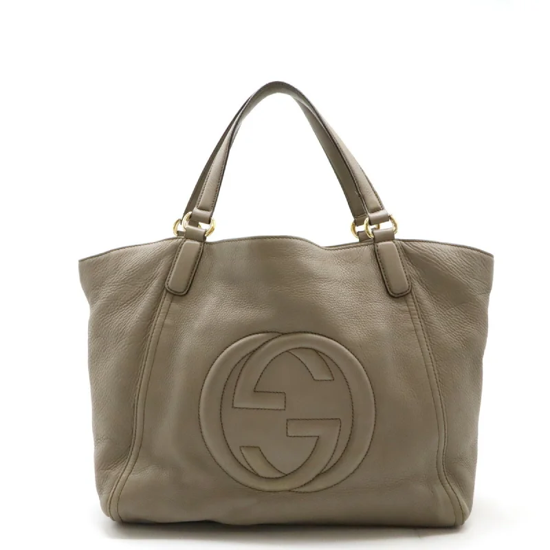 Handle bags with tropical prints for summer -Gucci Soho  Leather Shoulder Bag Tote Bag (Pre-Owned)