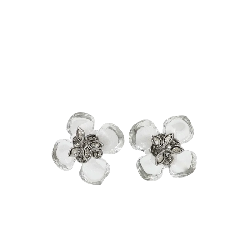 Drop Earrings with Knot Designs -Marquis Gardenia Post Earrings