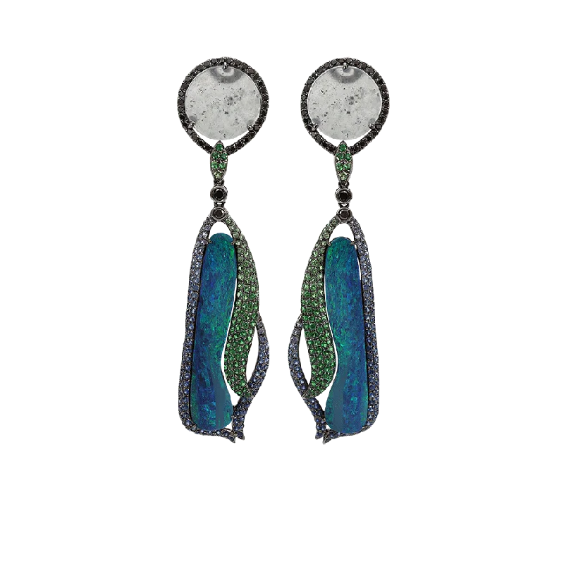 Leverback Drop Earrings for Comfort -Boulder Opal Earrings