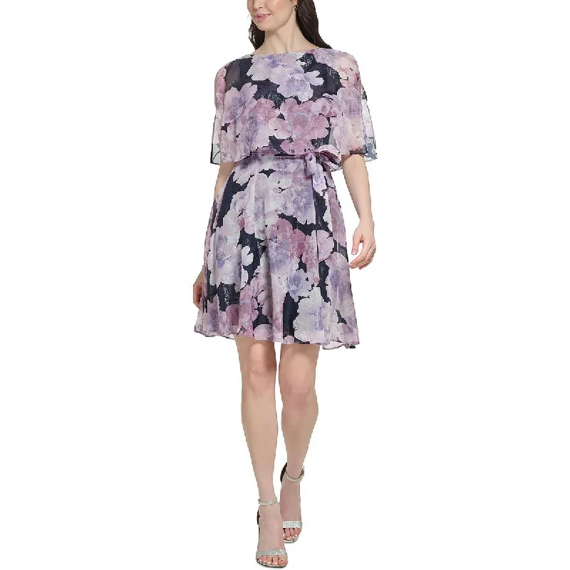 One-shoulder Dresses for Trendy -Jessica Howard Womens Floral Print Short Fit & Flare Dress