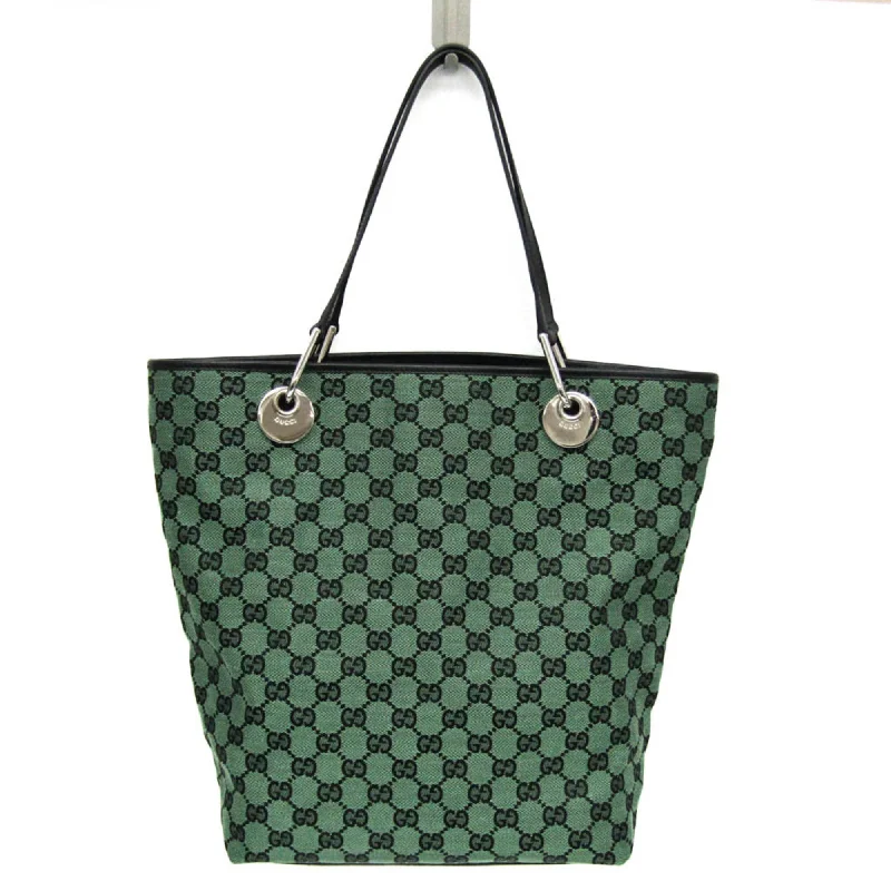 Handle bags with perforated details for style -Gucci Gg Canvas   Gg Canvas Leather Tote Bag (Pre-Owned)