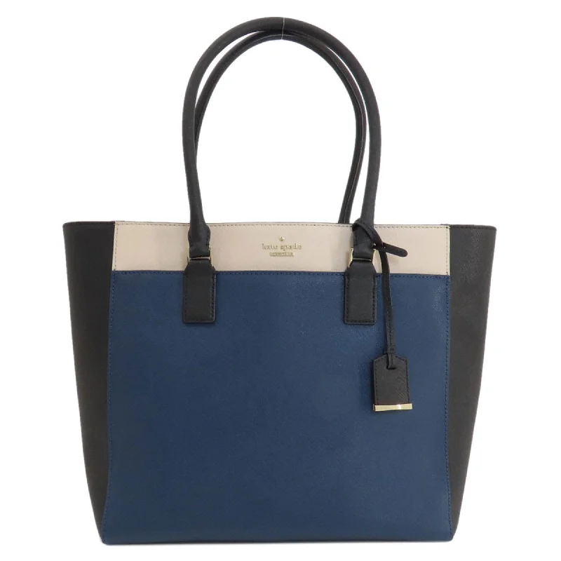 Handle bags with minimalist sleek silhouettes -Kate Spade   Navy Leather Tote Bag (Pre-Owned)