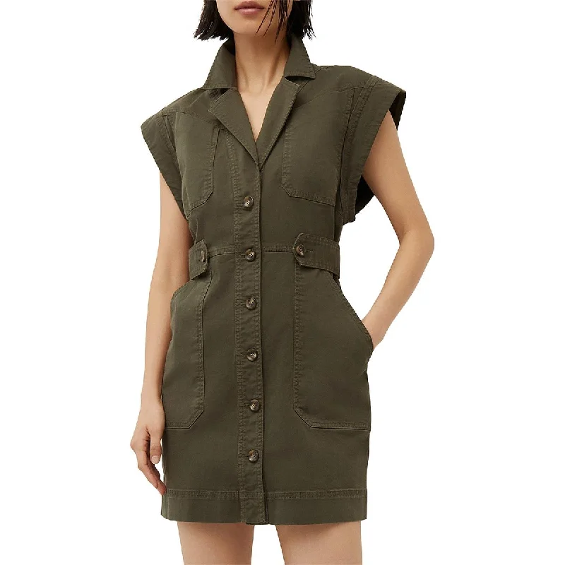 One-shoulder Dresses for Trendy -Veronica Beard Womens Collared Short Shirtdress