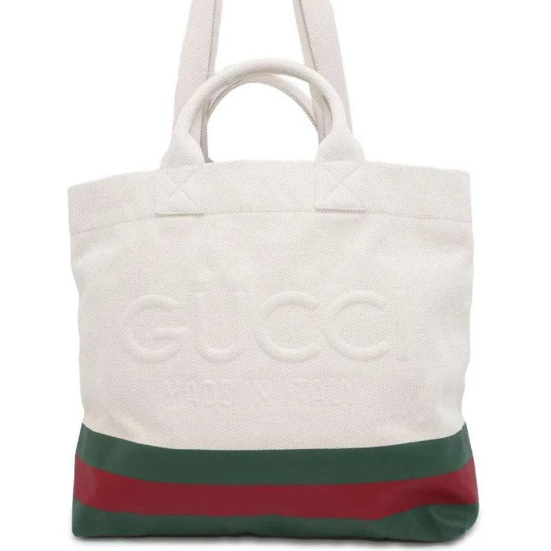 Handle bags with vegan suede for softness -Gucci Canvas Shoulder Bag Tote Bag (Pre-Owned)