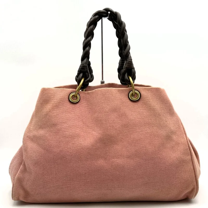 Handle bags with sturdy canvas for longevity -Bottega Veneta  Canvas Handbag Tote Bag (Pre-Owned)