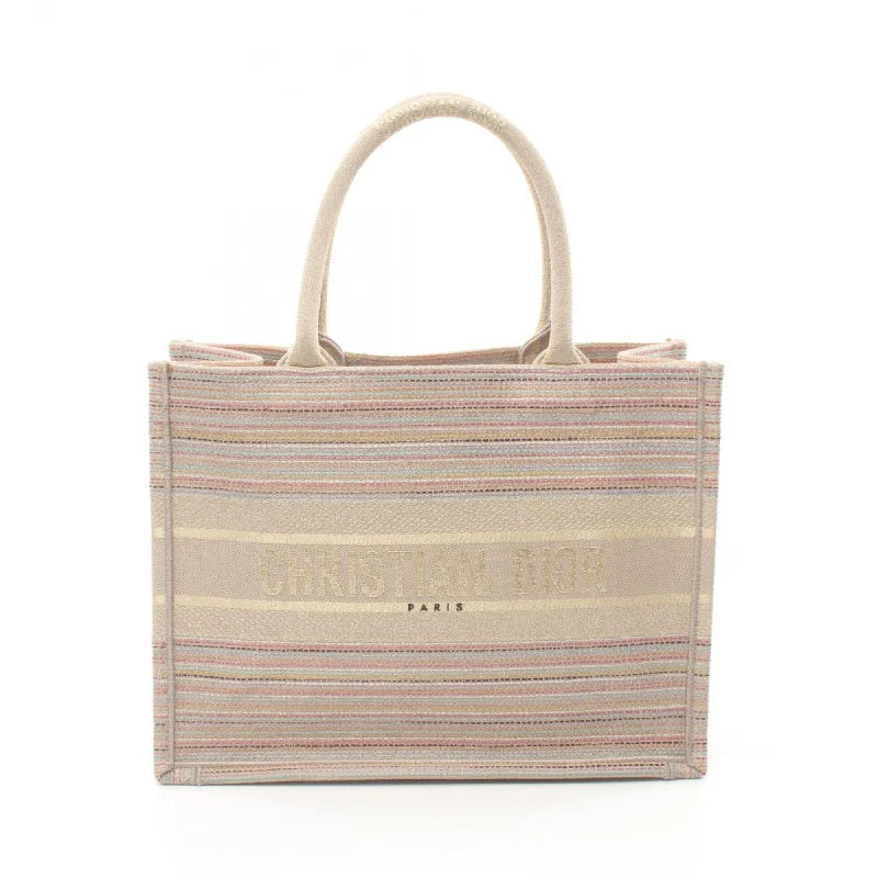 Handle bags with striped canvas for beach -Christian Dior   Canvas Tote Bag (Pre-Owned)