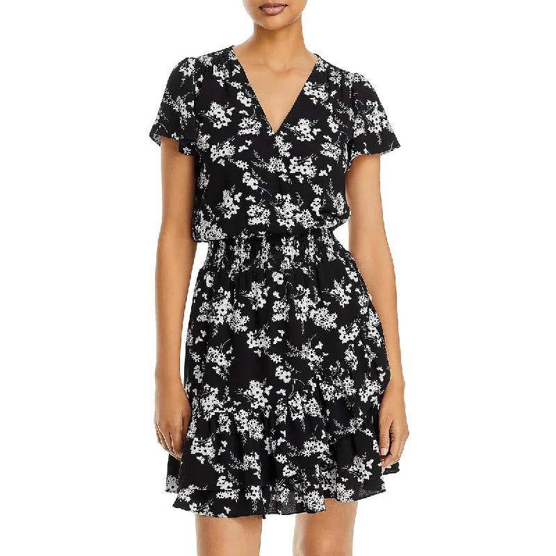 A-line Dresses for Flattering -MICHAEL Michael Kors Womens Mini Surplice Neck Mini Dress