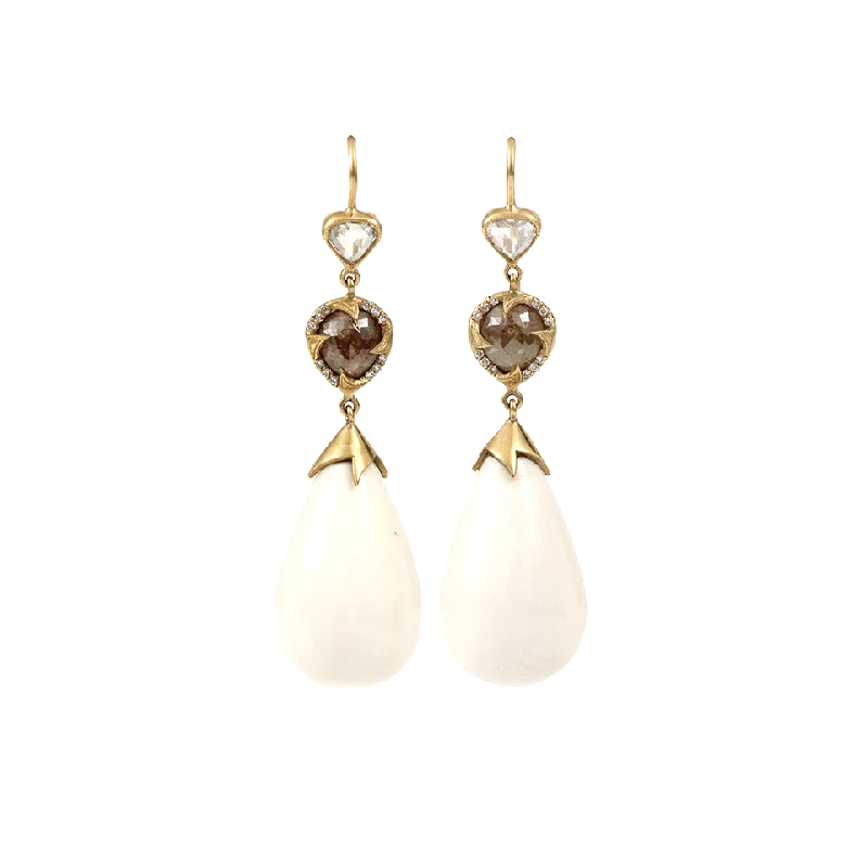 Drop Earrings with Filigree Work -Large Mammoth Drop Earrings