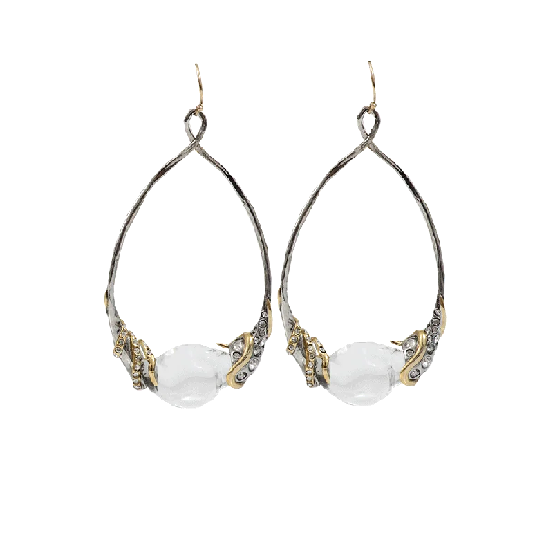 Diamond Drop Earrings for Luxury -Vine Wrapped Pave Hoop Earrings