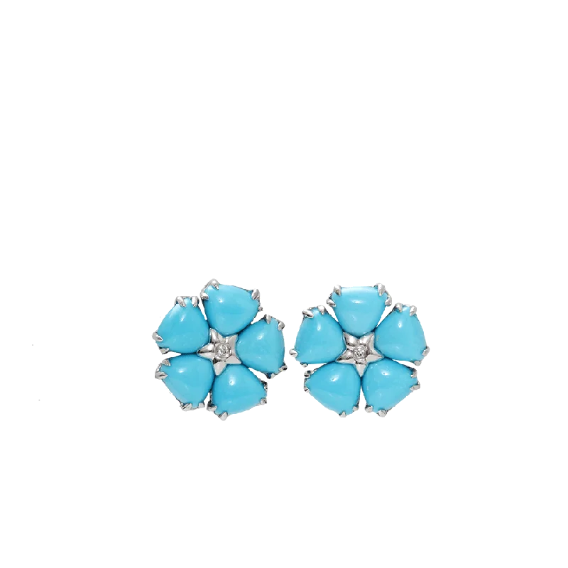 Minimalist Drop Earrings with Simplicity -Turquoise Flower Earrings