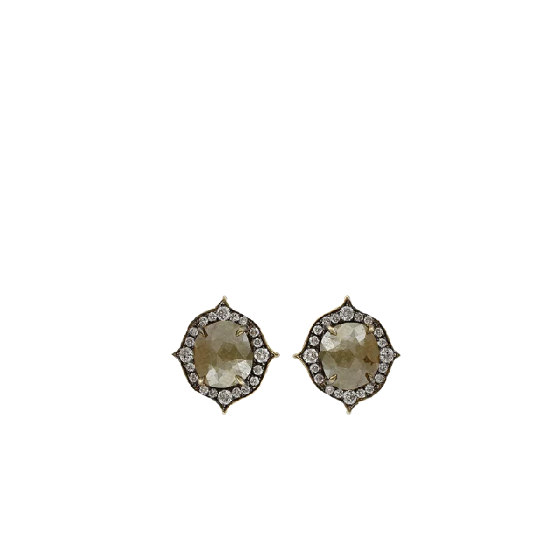 Short Drop Earrings for Subtle -Rough Diamond Earrings