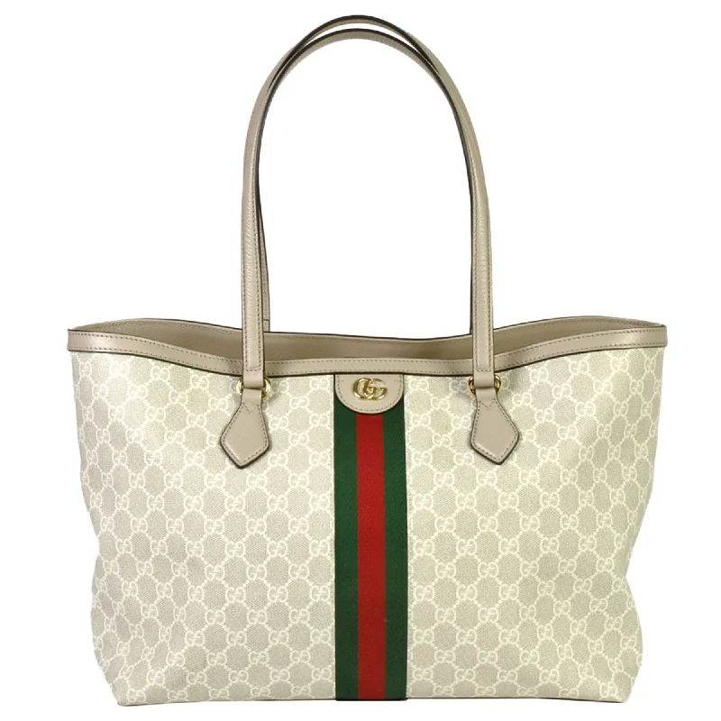 Handle bags with double handles for strength -Gucci Ophidia   Gg Supreme Tote Bag (Pre-Owned)