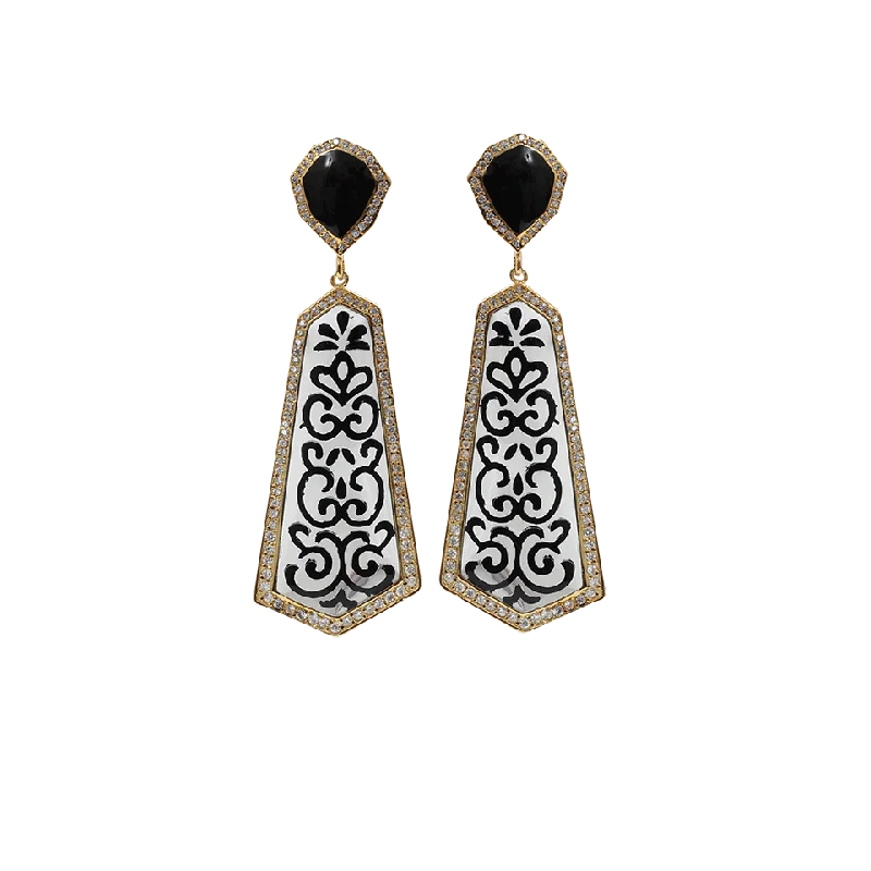 Drop Earrings for Party Look -Long Filagree Earrings