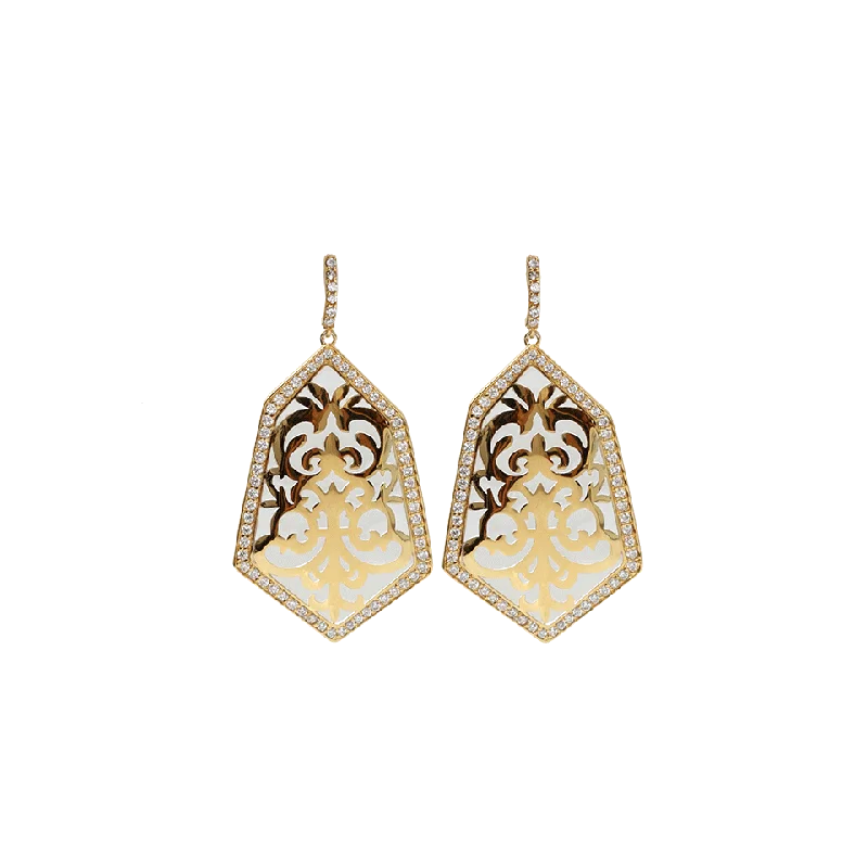 Drop Earrings for Office Wear -Large Filagree Earrings