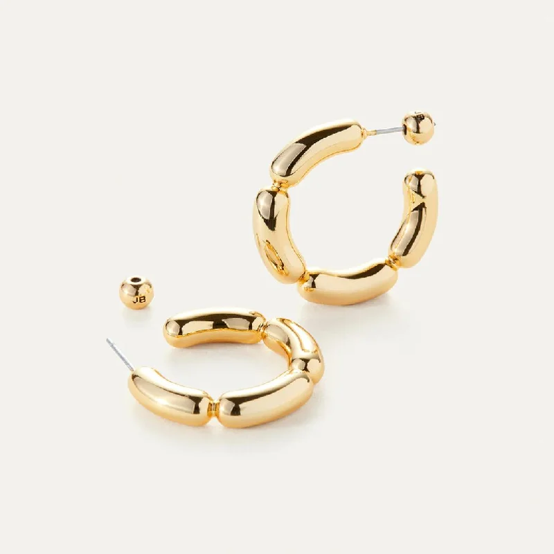 Drop Earrings with Infinity Symbols -Balloon Link Hoops (Gold)