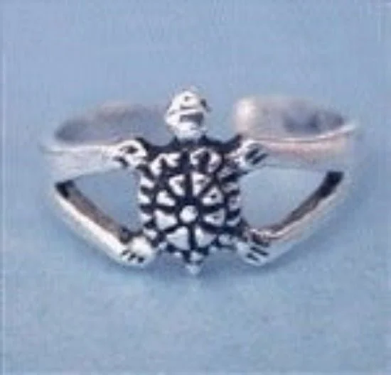 Rings with claw-set amethyst for security -Turtle Toe Ring