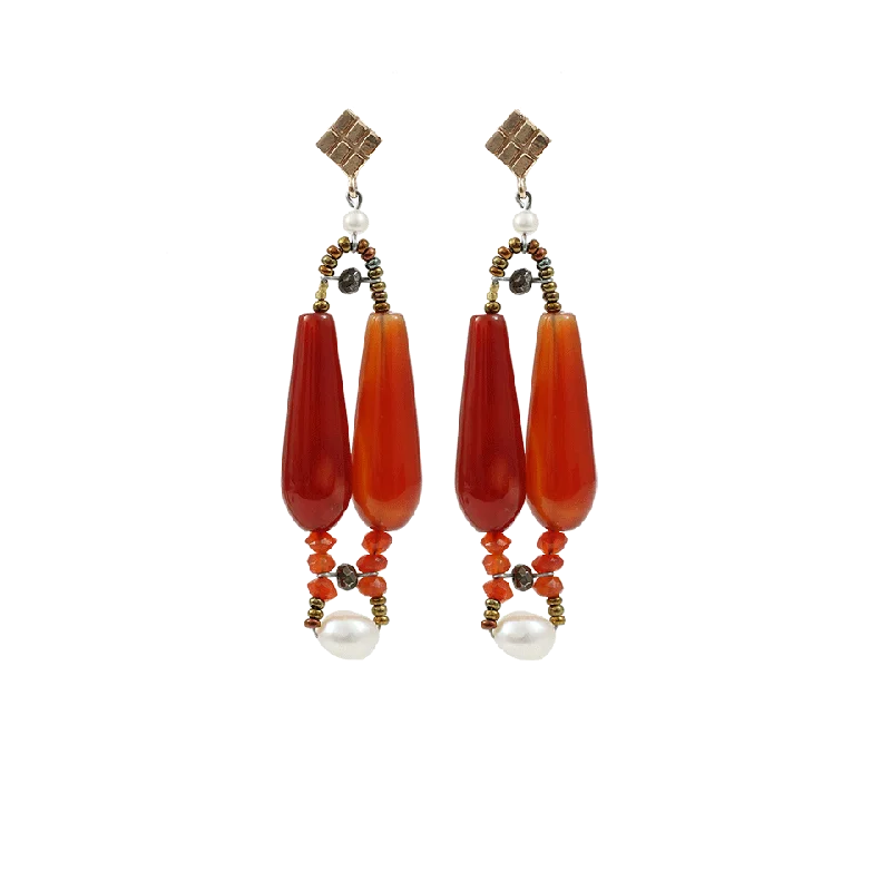 Lightweight Drop Earrings for All Day -Incas Small Murano Bead Earrings