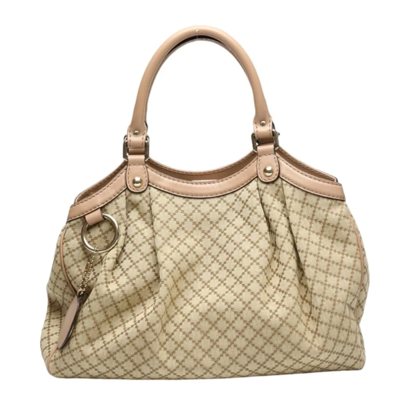 Handle bags with padded interiors for laptops -Gucci Diamante  Gg Canvas Handbag Tote Bag (Pre-Owned)