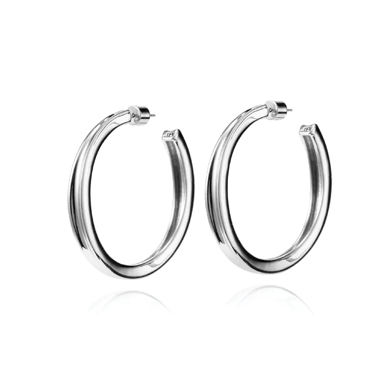 Drop Earrings with Infinity Symbols -Slim Doune Hoops (Silver)